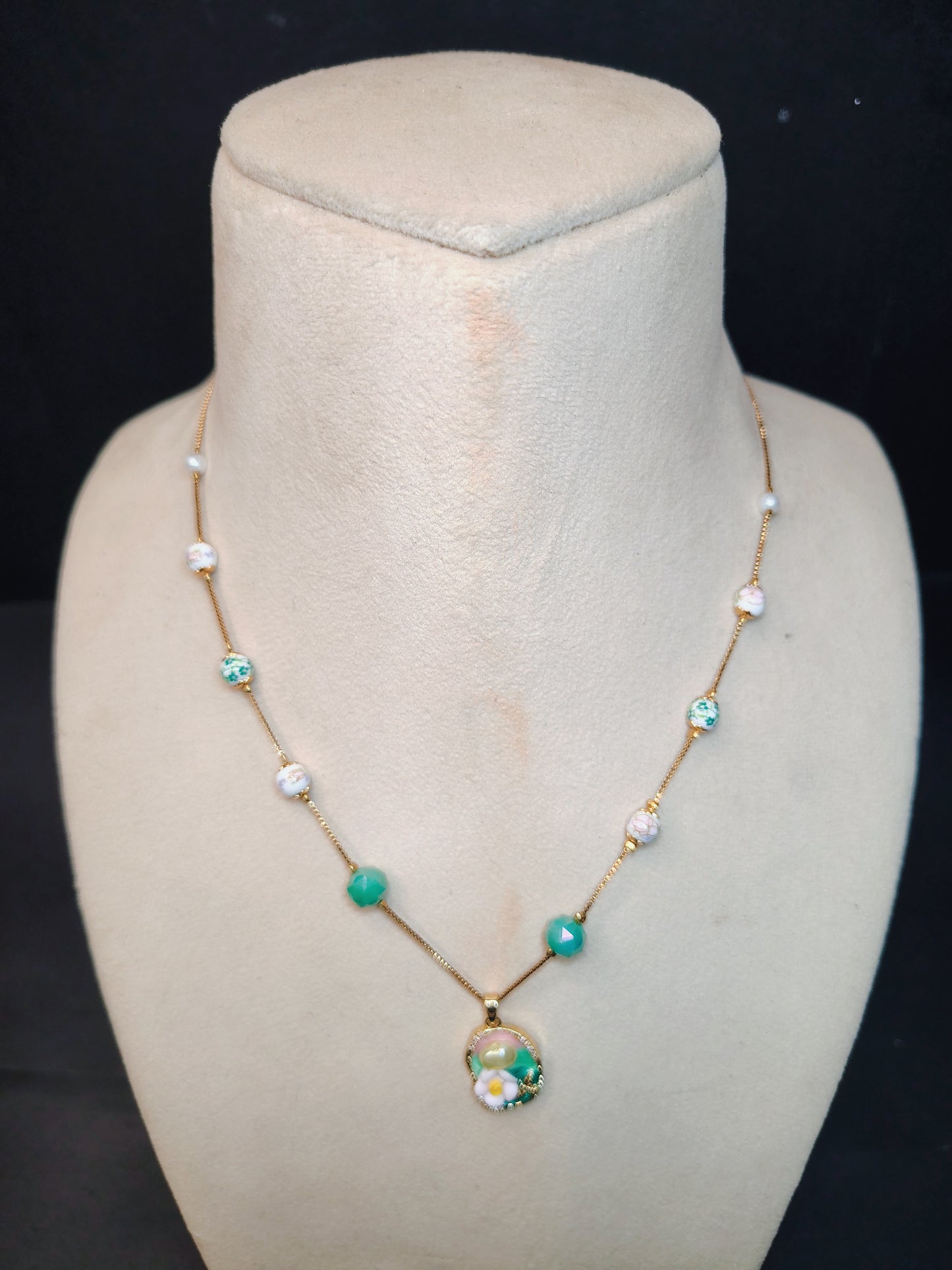 Fancy Gold Mala With Pendant DB00049