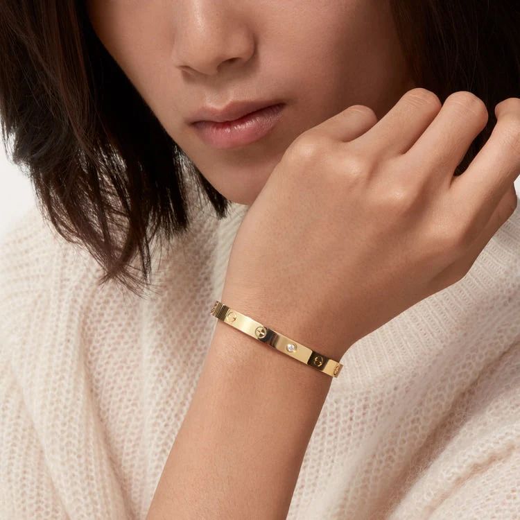 Stainless Steel Cubic Zirconia Zircon Gold Plated Bracelet DB00064