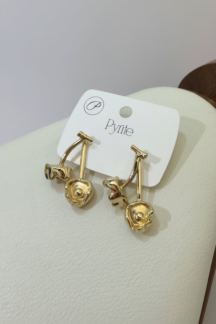 Gold tone Floral Earrings
