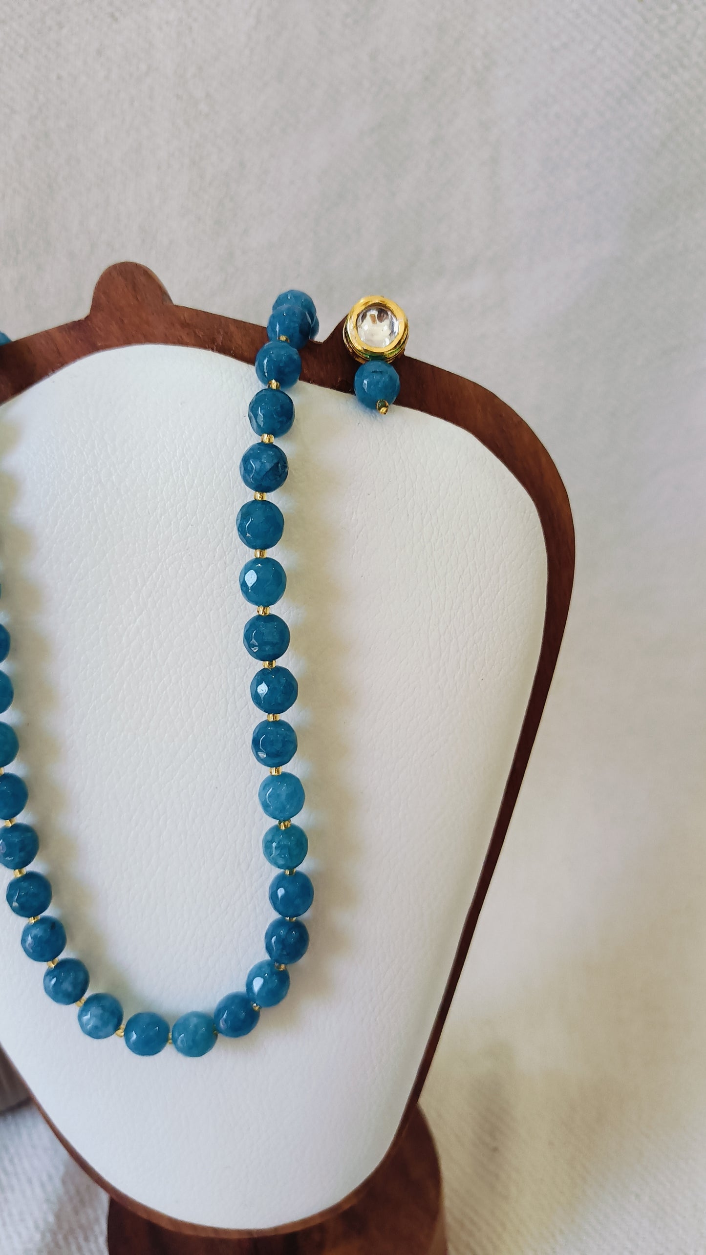 Onyx Elegant Blue Faceted Bead Necklace & Earring Set