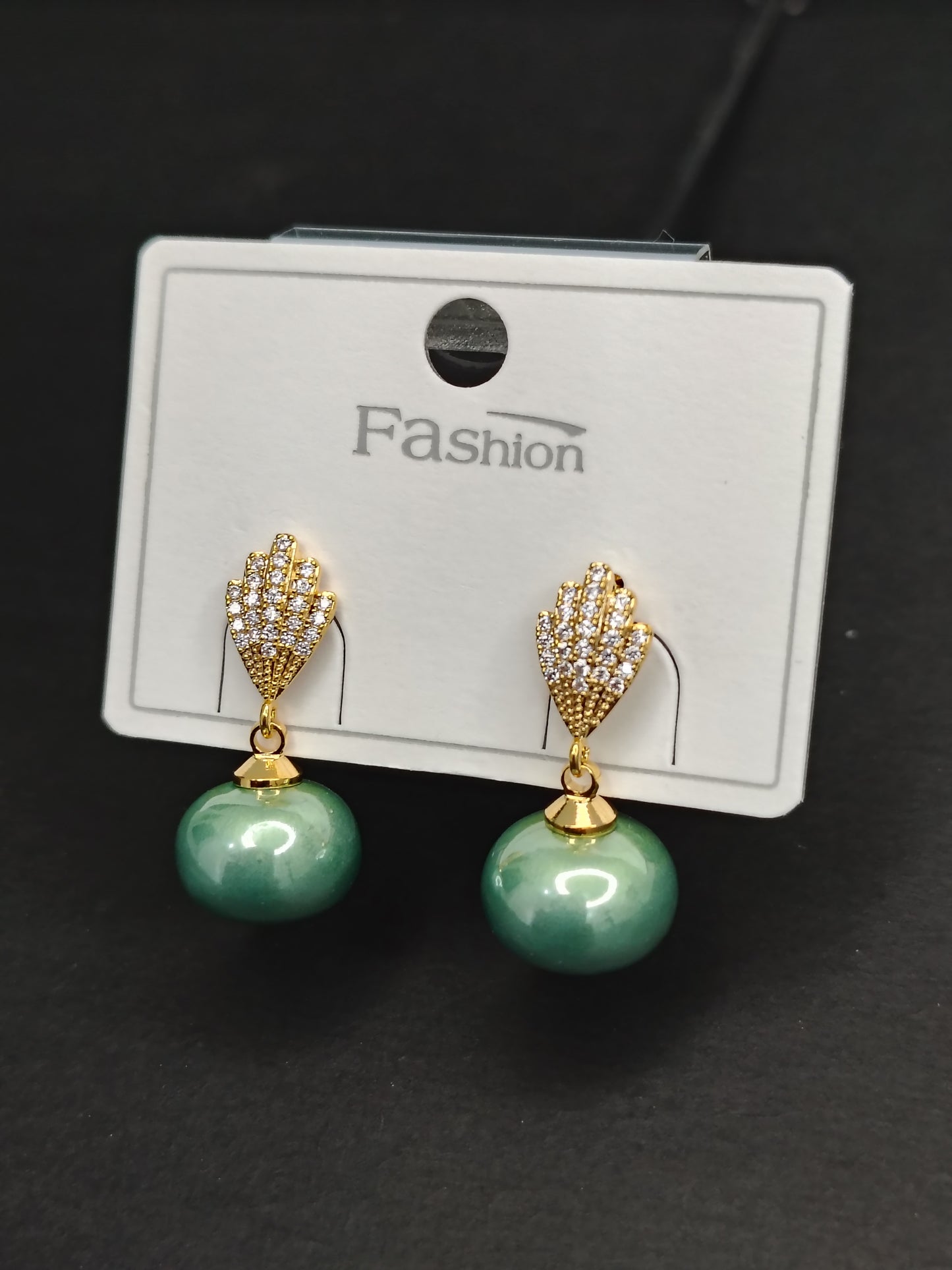 Mint Green Pearl Earrings