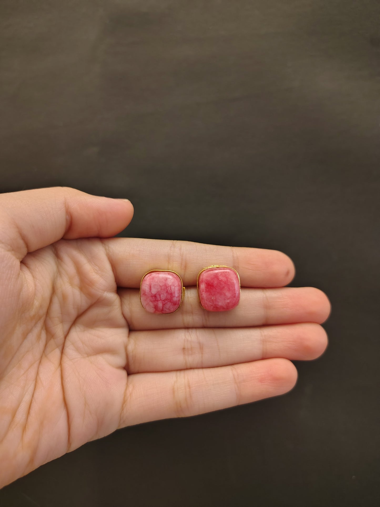 Ruby Flush Square Studs