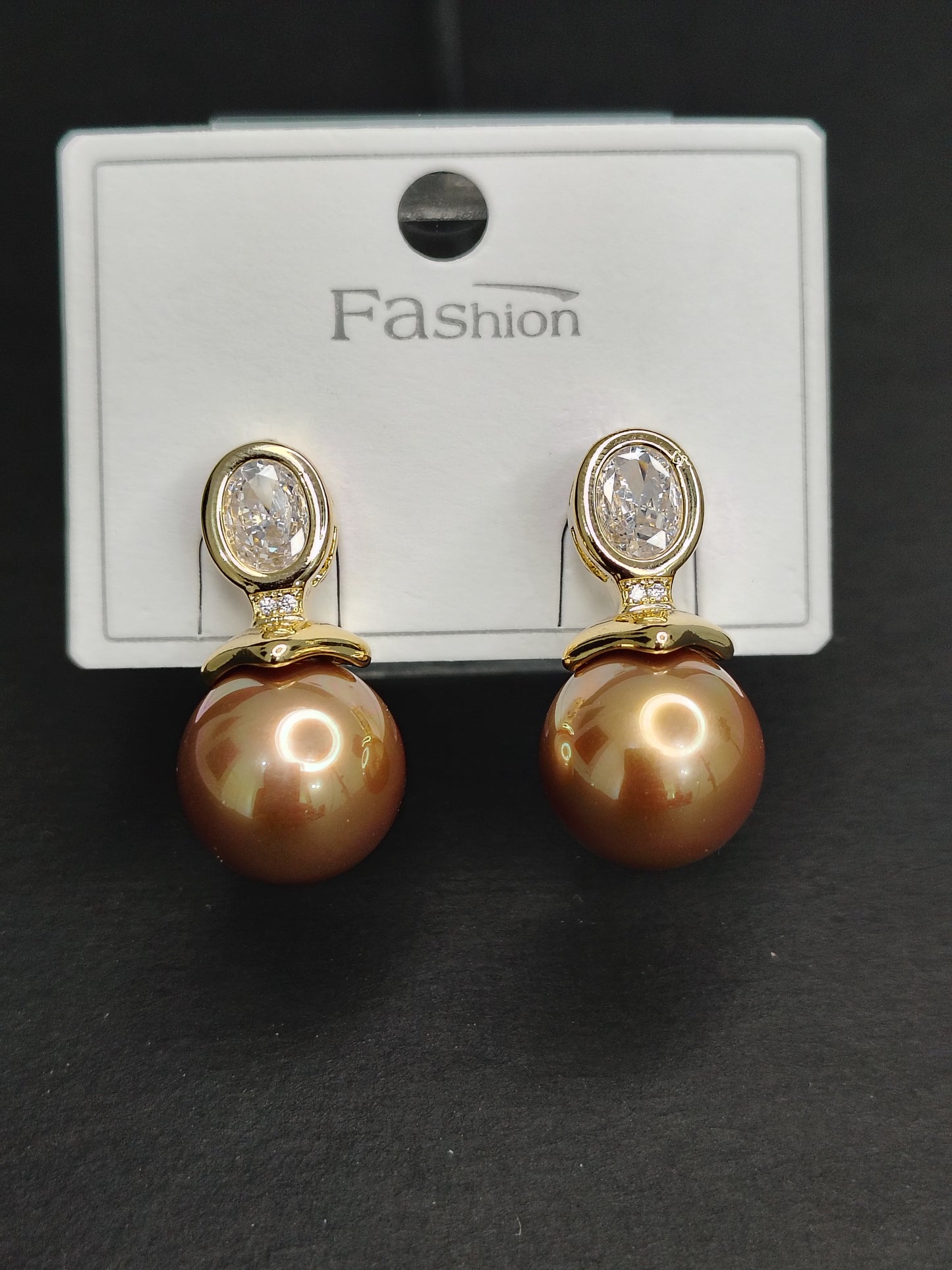 Brown Pearl Earrings