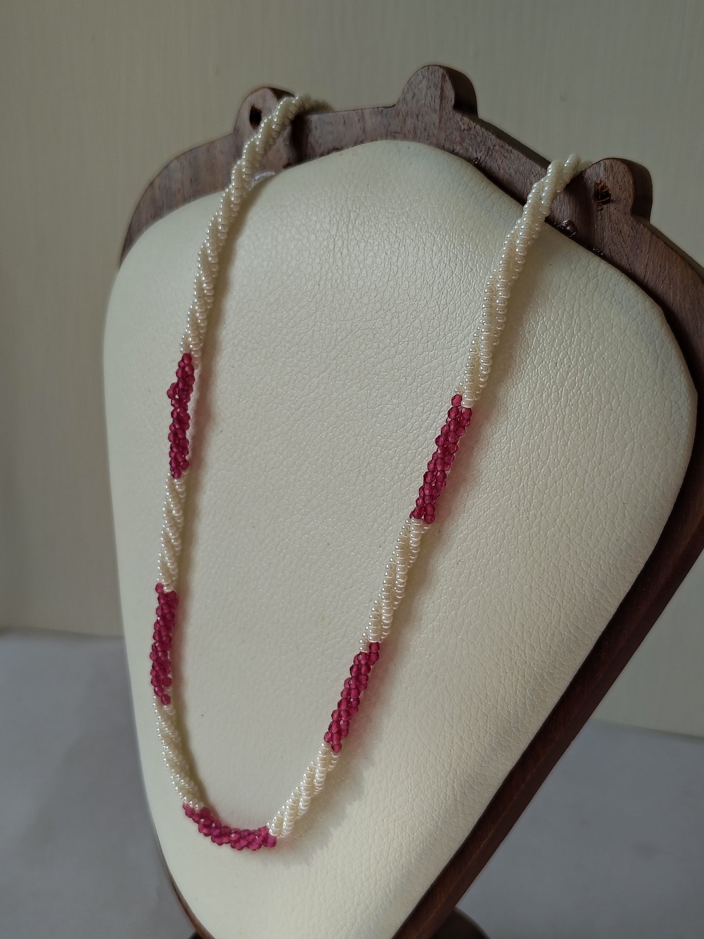 Pink White Pearl Necklace