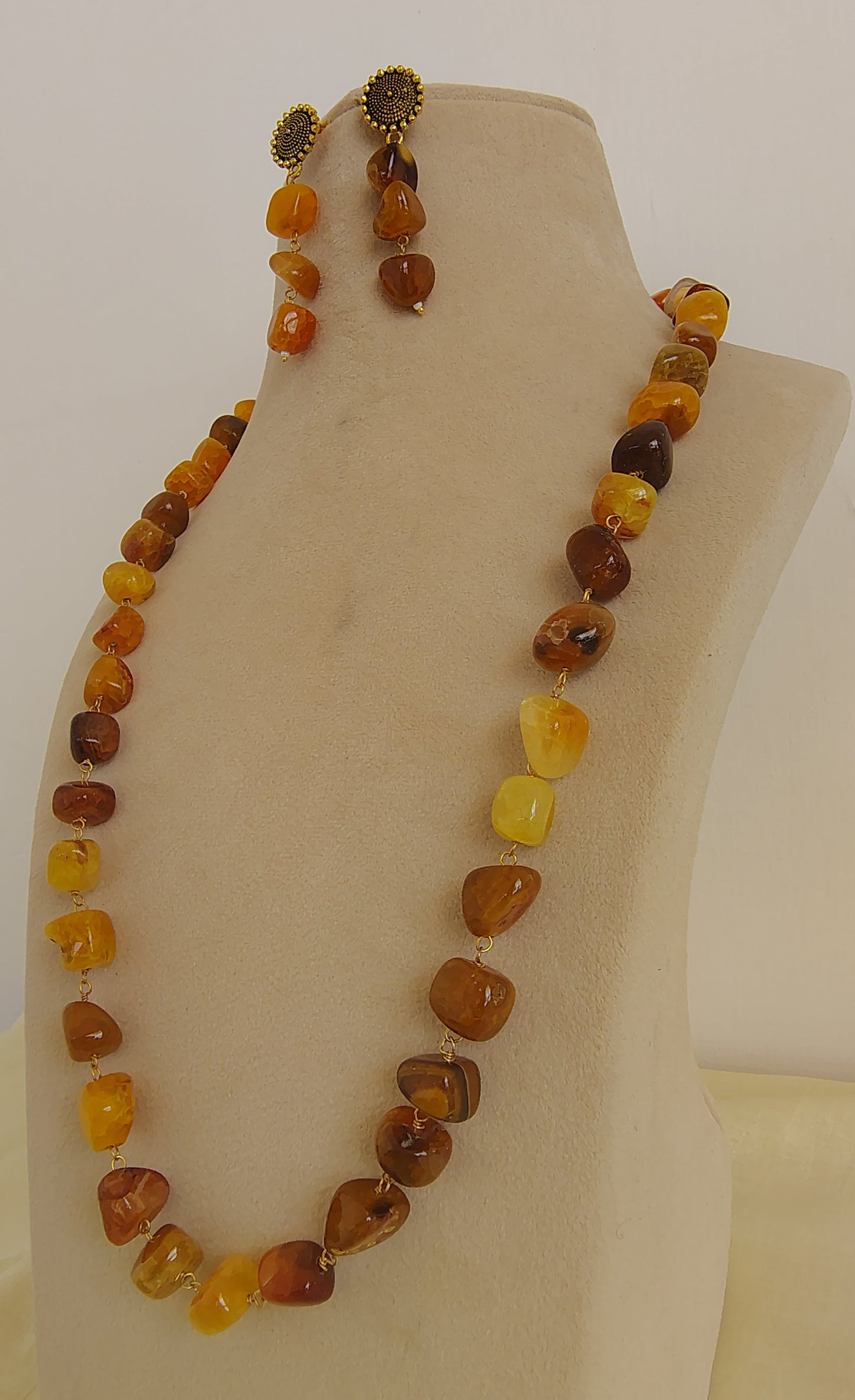 Multi Colour Necklace With Matching Earrings