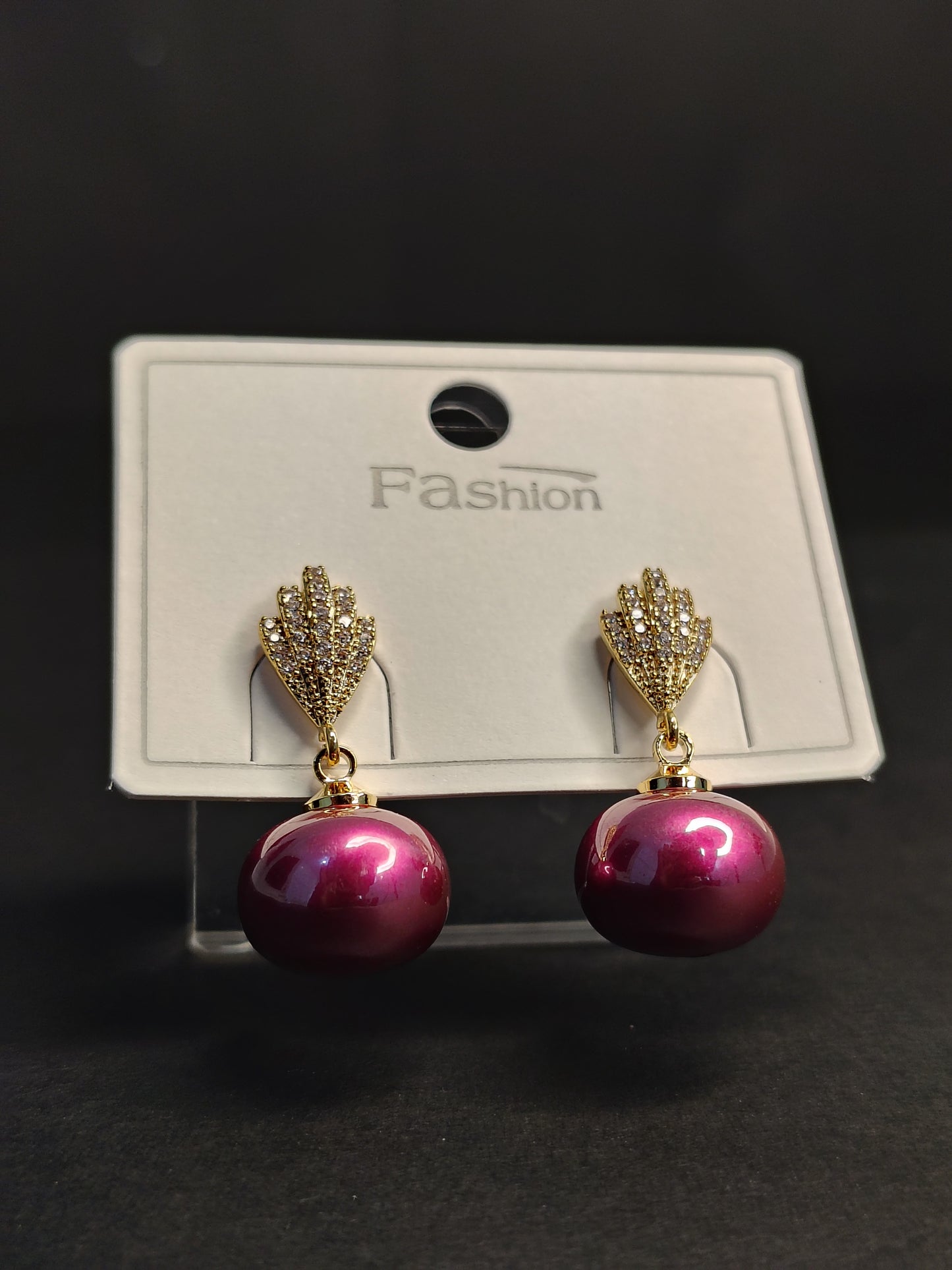 Purple Pearl Earrings