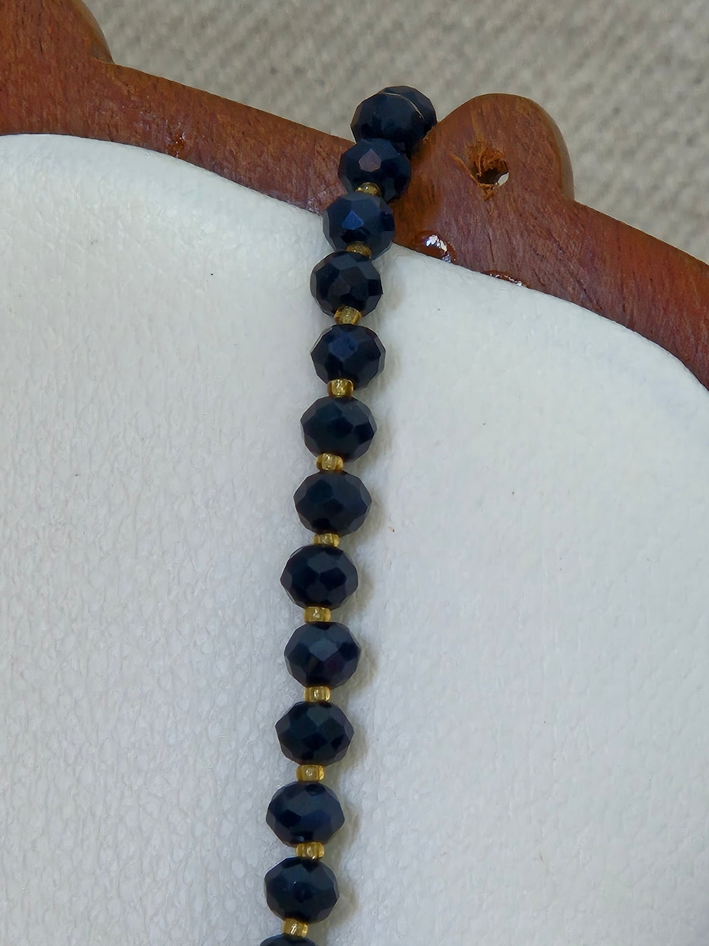 Black Diamond Cut Beads Necklace