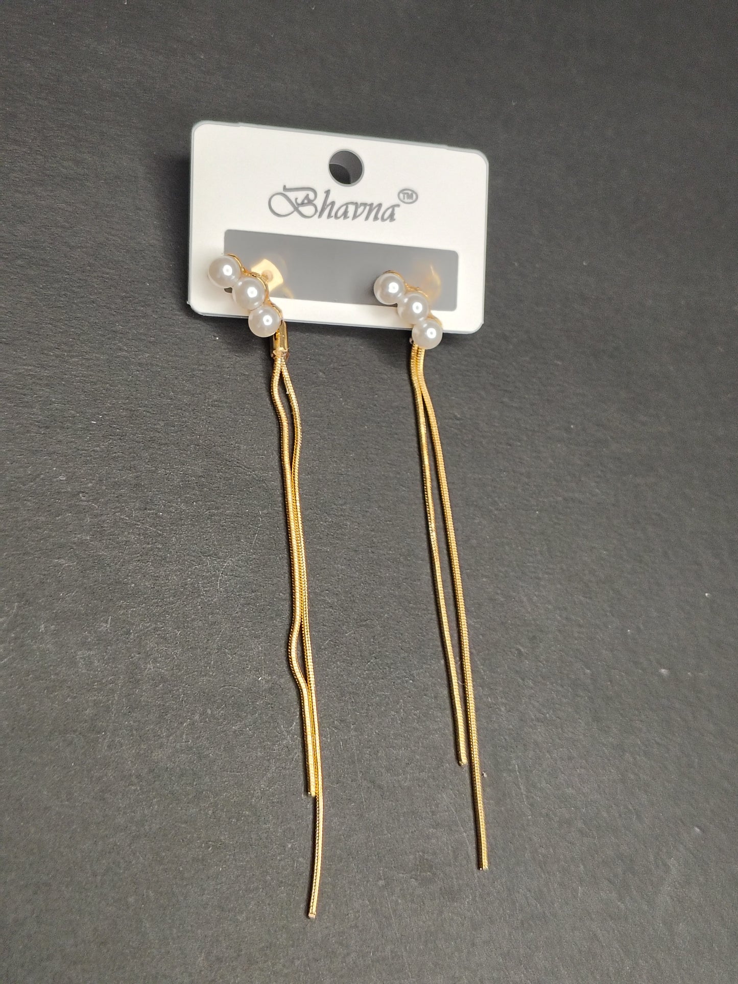 Golden Long Length Earrings