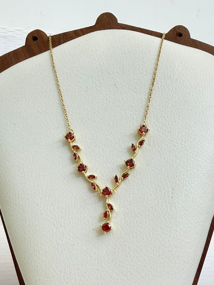 Red Tulip Necklace - Get 2 Western Earrings Free