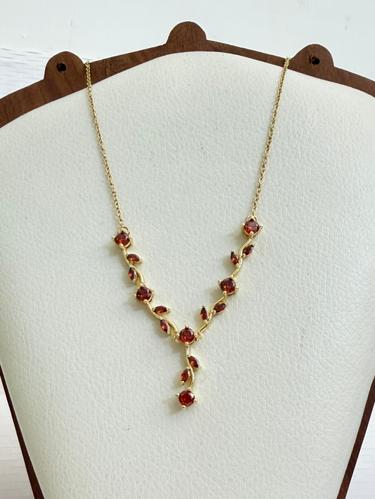 Red Tulip Necklace - Get 2 Western Earrings Free