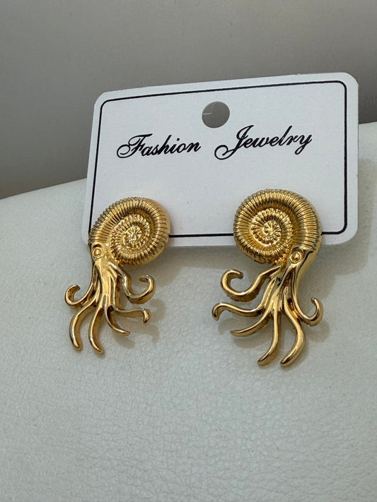 Octopus Statement Stud Earrings