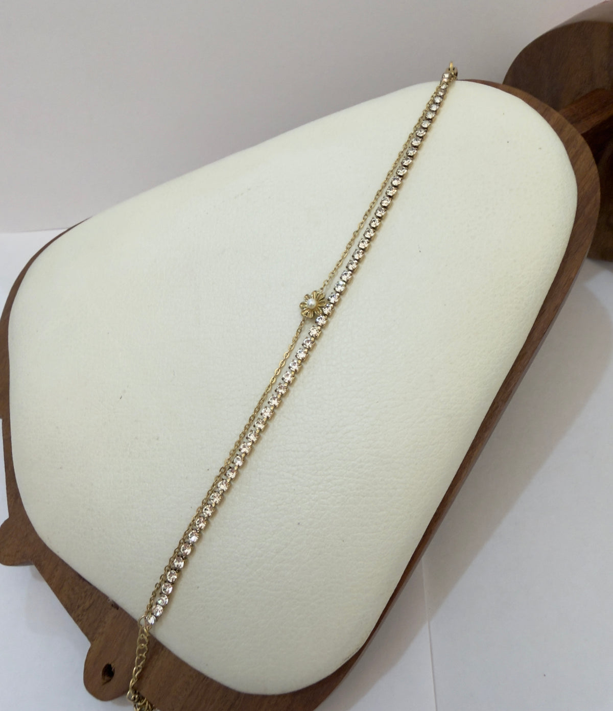 Layered Tennis & Chain Floral Bracelet