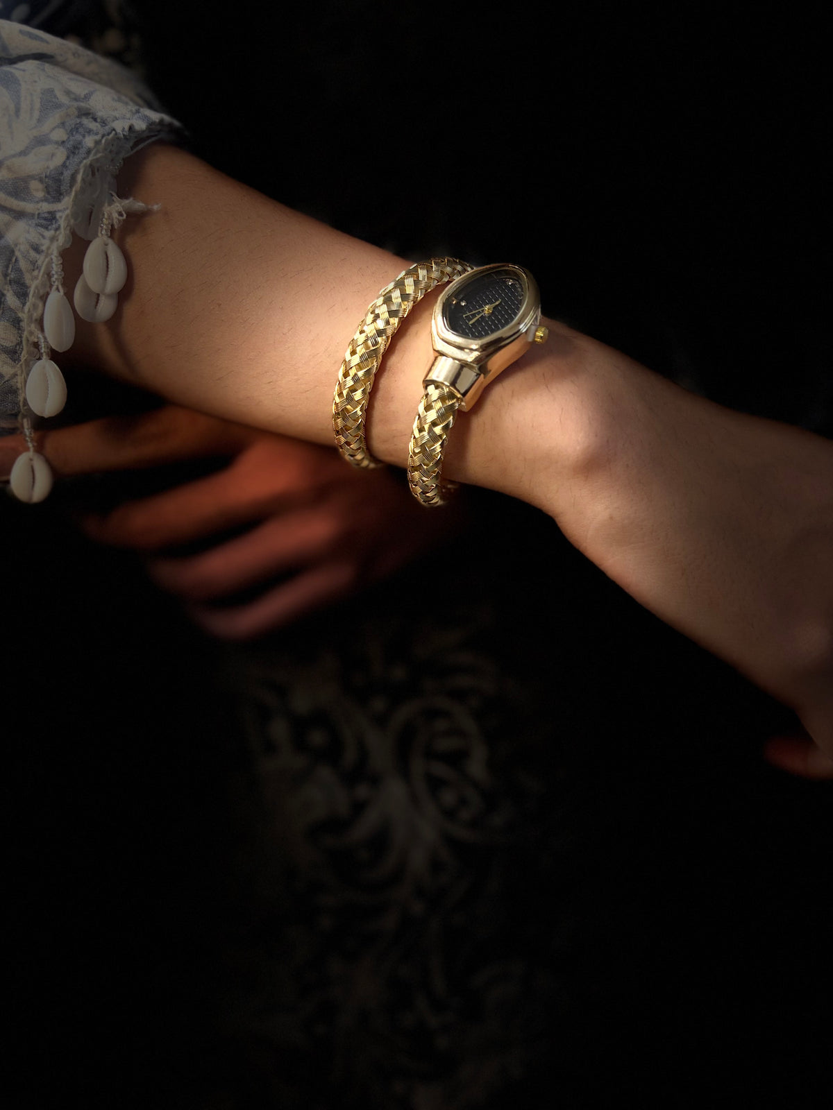 Golden Snake Twist Watch Bracelet
