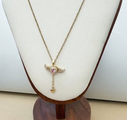 Angel Heart Gold Tone Necklace