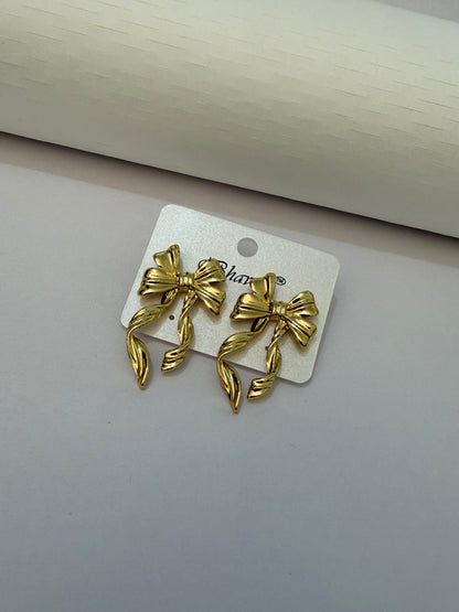 Gilded Ballet Bows Earrings