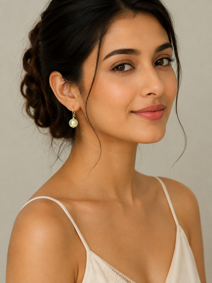 Sage Green Pearl Earring
