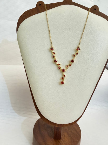 Red Tulip Necklace - Get 2 Western Earrings Free
