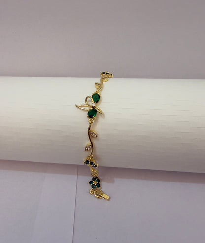 Emerald Bow Whimsical Bracelet