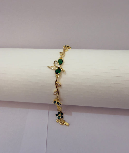 Emerald Bow Whimsical Bracelet