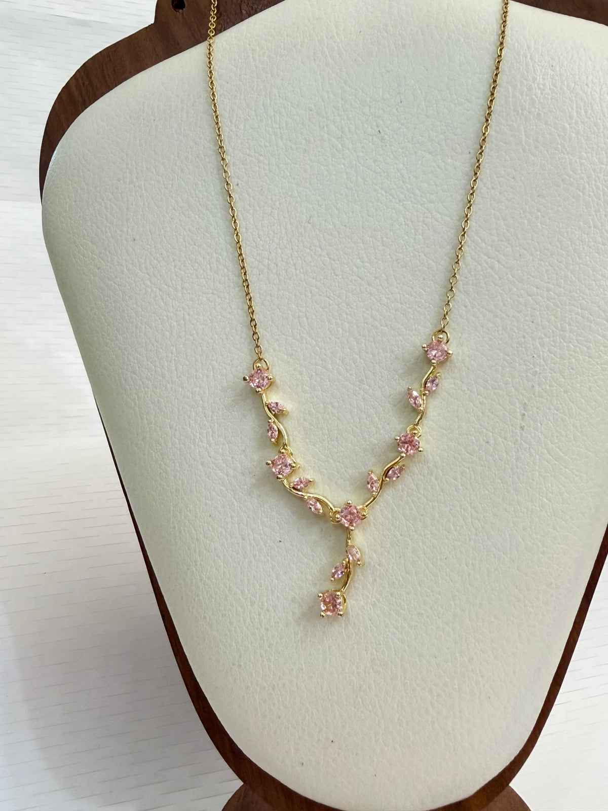 Light Pink Tulip Necklace - Get 2 Western Earrings Free