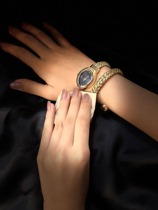 Golden Snake Twist Watch Bracelet