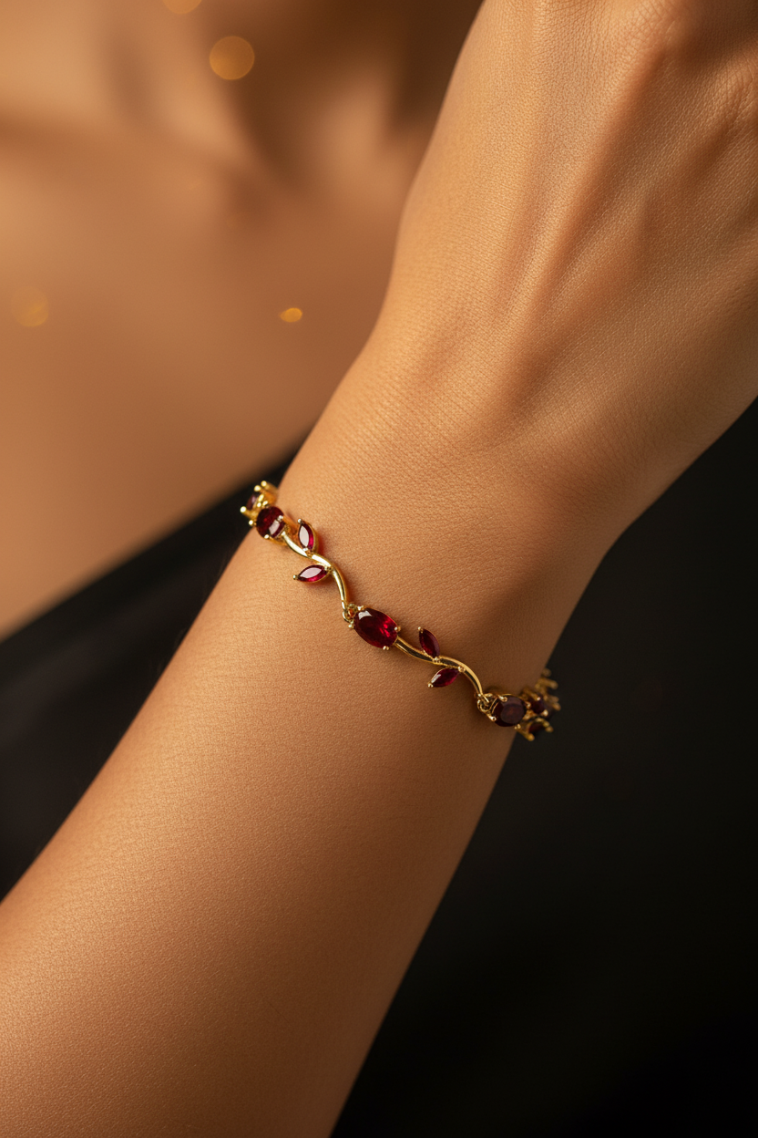 Tulip Bracelet Red - Premium Anti Tarnish