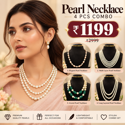 4 Pearl Necklaces Combo In Rs 1199 - BestSeller DB00682