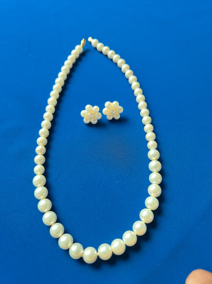 Classic Pearl Necklace and Earring Set