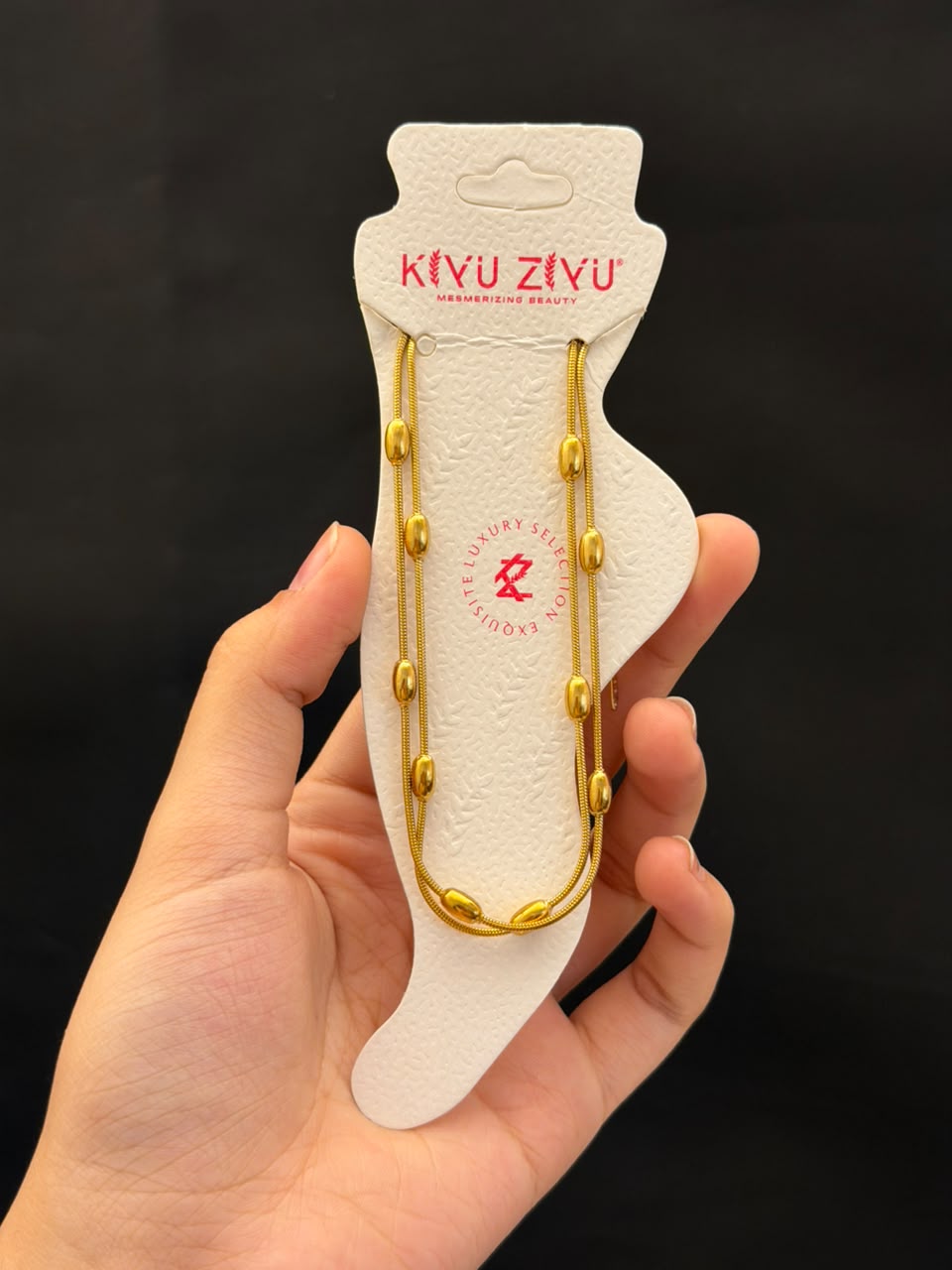 Gold Plated Double Chain  Anklet DB00086