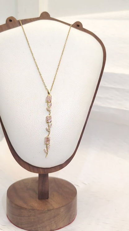 Pink Whimsical Tulip Necklace + 2 Surprise gifts