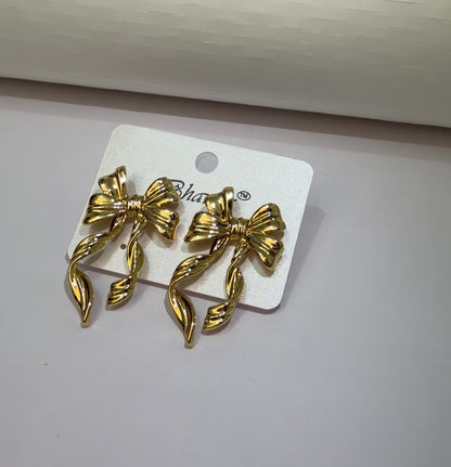 Gilded Ballet Bows Earrings