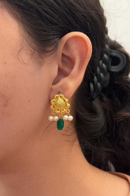 Royal Emerald Drop Earrings