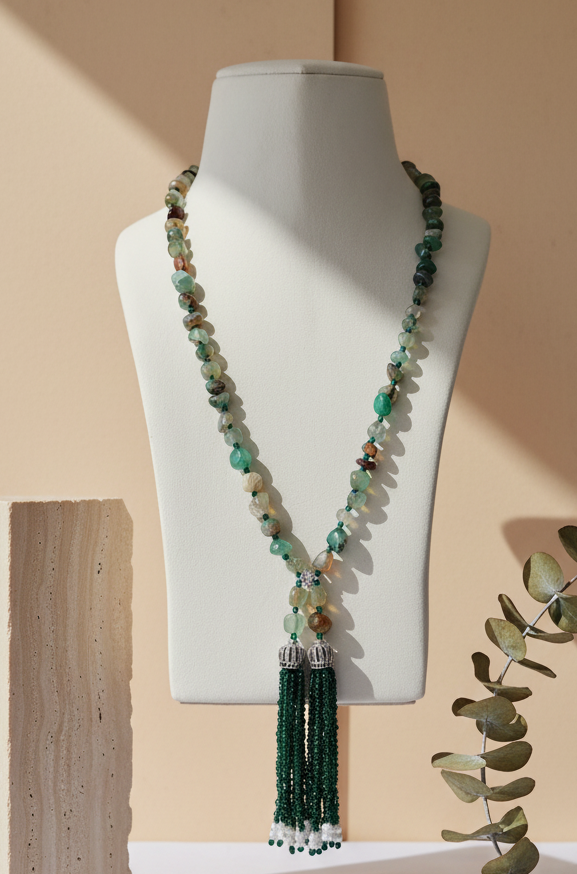 Greenery Stone Statement Necklace
