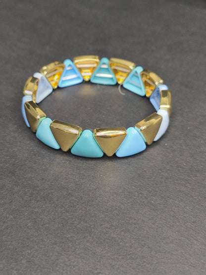 Sky Blue & Gold Bracelet