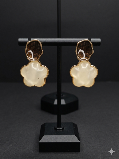 Black & White Flower Earrings