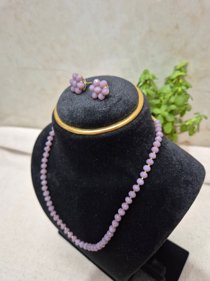 Lavender Diamond Cut Necklace Set