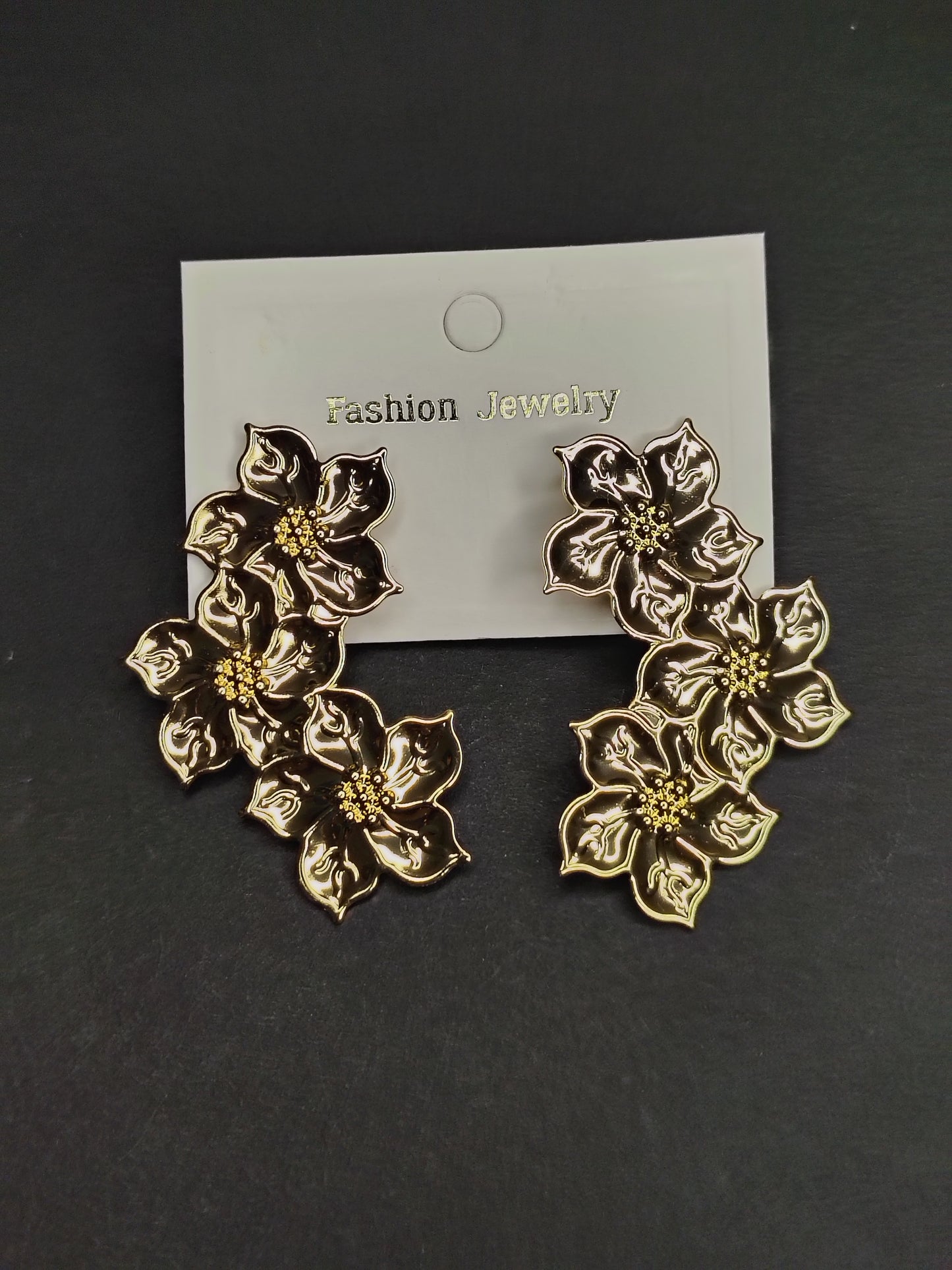 Golden Long Length Earrings