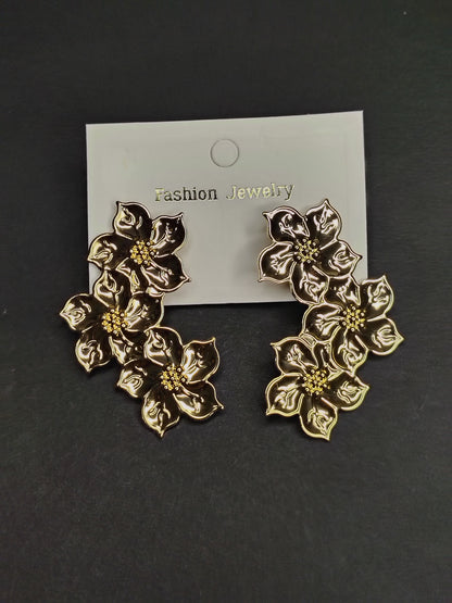Golden Long Length Earrings