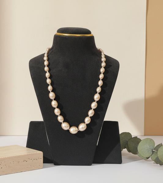 Elegant Mint light Brown Pearl Necklace