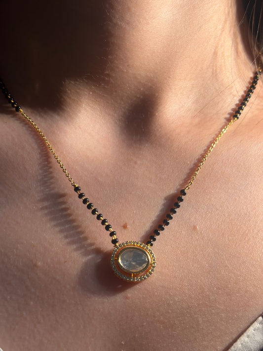 Oval Crystal Mangalsutra
