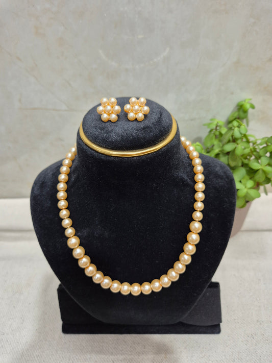 Golden Shade Beads Necklace Set