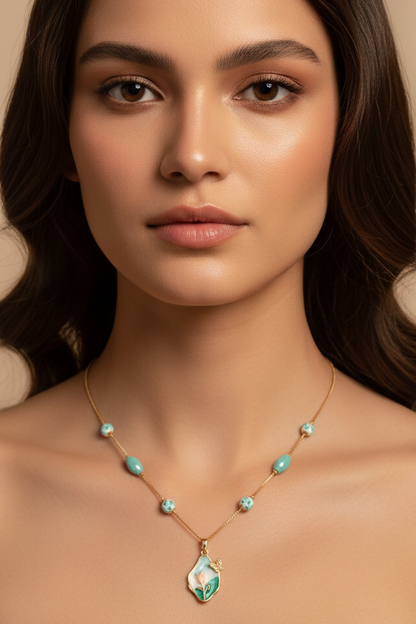 Fancy Gold Mala With Pendant DB00048