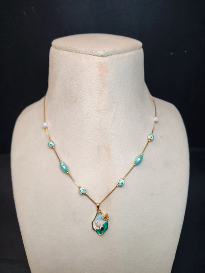 Fancy Gold Mala With Pendant DB00048