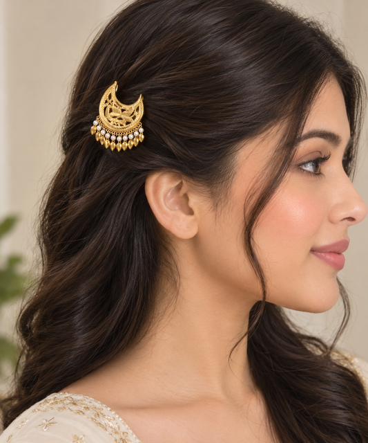 Moon Hair Clips + Get 2 Western Earrings Gift DB00634