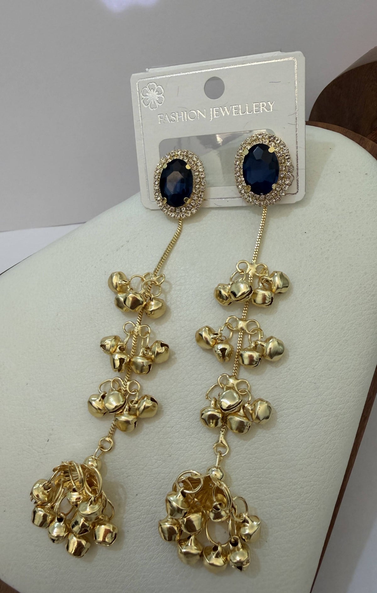 Midnight Blue stoned kashmiri Earrings