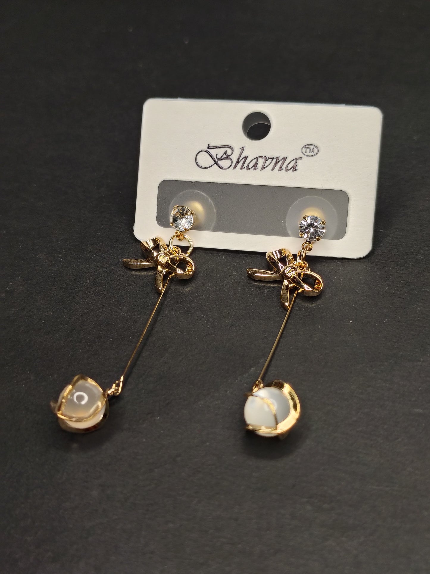 Golden Long Length Earrings