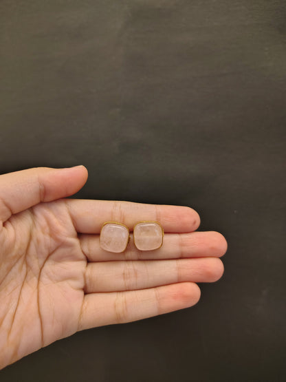 Soft Pink Square Studs