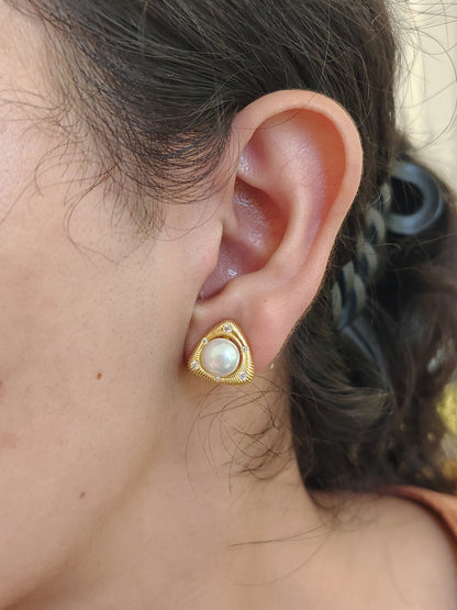 Pyramid Luster Earrings