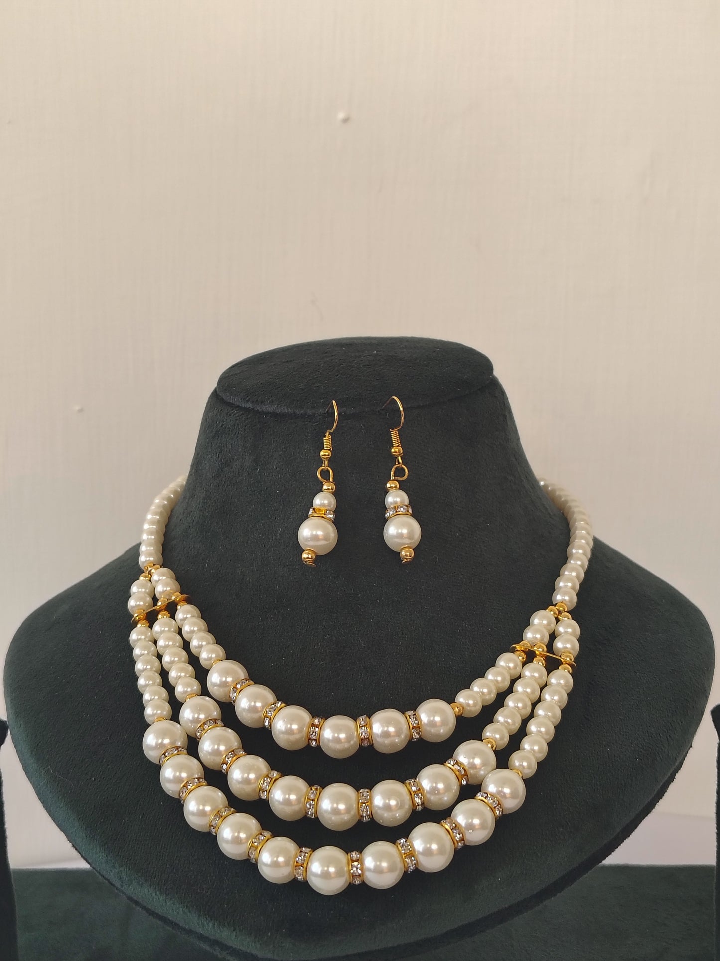 Multi Strand White Pearl Necklace