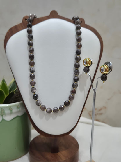 Brown White Mix Onyx Necklace
